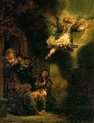 REMBRANDT Harmenszoon van Rijn The Archangel Leaving the Family of Tobias Spain oil painting artist